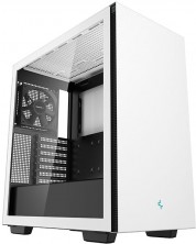 Кутия DeepCool - CH510 White, mid tower, бяла/прозрачна