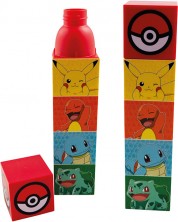 Квадратна бутилка за вода Kids Euroswan - Pokémon, 650 ml -1