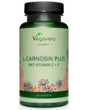 L-Carnosine Plus Mit Vitamin C + E, 60 капсули, Vegavero -1