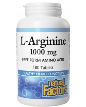 L-Arginine, 1000 mg, 180 таблетки, Natural Factors -1