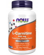 L-Carnitine, 500 mg, 180 капсули, Now -1