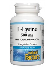 L-Lysine, 500 mg, 90 капсули, Natural Factors
