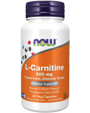 L-Carnitine, 500 mg, 60 капсули, Now