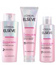 L'Oréal Elseve Комплект Glycolic Gloss - Балсам, Шампоан и Ламинираща грижа, 150 + 2 x 200 ml -1