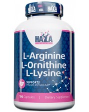 L-Arginine L-Ornithine L-Lysine, 100 капсули, Haya Labs