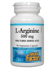 L-Arginine, 500 mg, 90 капсули, Natural Factors