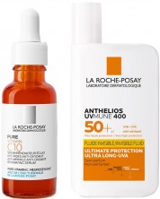 La Roche-Posay Anthelios Комплект - Серум за лице с витамин С и Флуид, SPF50, 30 + 50 ml