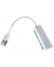 LAN адаптер VCom - CU834, USB/RJ-45, бял -1