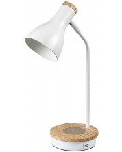 Лампа с безжично зарядно Rabalux - Mosley, бяла