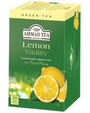 Lemon Vitality Зелен чай, 20 пакетчета, Ahmad Tea