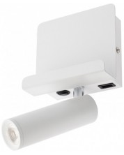 LED Аплик с ключ Smarter - Panel 01-3083, USB, IP20, 3.5W, бял мат -1