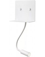 LED Аплик с ключ Smarter - Moka 01-3210, USB, IP20, 6+3W, бял мат -1
