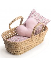 Легло за кукла Asi Dolls - Плетен кош със завивки