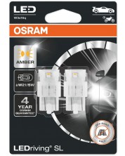 LED Автомобилни крушки Osram - LEDriving, SL, Amber, W21/5W, 1.9W, 2 броя, жълти -1