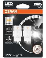 LED Автомобилни крушки Osram - LEDriving, SL, Amber, WY21W, 1.4W, 2 броя, жълти -1