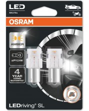 LED Автомобилни крушки Osram - LEDriving, SL, Amber, PY21W, 1.3W, 2 броя, жълти -1