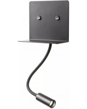 LED Аплик с ключ Smarter - Moka 01-3211, USB, IP20, 6+3W, черен мат
