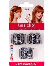 LinziClip Mini Щипка за коса, арт сребро, 3 броя -1