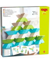 Логическа игра Haba - Танграм, с шаблони, 21 части