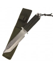Ловен нож Haller - дръжка и кания от зелена текстилна корда -1