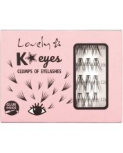 Lovely Изкуствени мигли на снопчета K Eyes, 40 броя -1