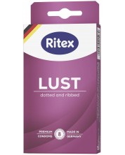 Lust Презервативи, оребрени и с точки, 8 броя, Ritex