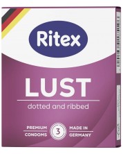 Lust Презервативи, оребрени и с точки, 3 броя, Ritex