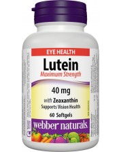 Lutein, 40 mg + Zeaxanthin, 7 mg, 60 софтгел капсули, Webber Naturals