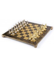 Луксозен шах Manopoulos - Staunton, кафяво и златисто, 44 x 44 cm -1