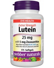 Lutein, 25 mg + Zeaxanthin, 5 mg, 175 софтгел капсули, Webber Naturals