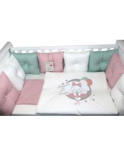 Луксозен спален комплект Bambino Casa - Pillows rosa, 12 части -1