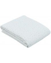 KikkaBoo Лятно одеяло от муселин двупластово 100х100 см Dots Blue -1