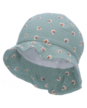 Лятна шапка с UV 50+ защита Sterntaler - Щампа на цветя, 49 cm, 12-18 месеца, зелена -1