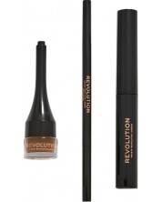 Makeup Revolution Комплект за вежди Builder Kit, Ash Brown, 3 броя -1