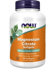 Magnesium Citrate Softgels, 90 капсули, Now