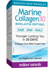 Marine Collagen30 Bioelastin Peptides, 120 капсули, Webber Naturals