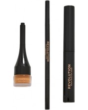 Makeup Revolution Комплект за вежди Builder Kit, Light Brown, 3 броя -1