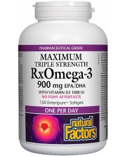 RX Omega-3 with Vitamin D3, 150 капсули, Natural Factors -1