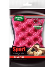 Масажна гъба за тяло Мелочи Жизни - Sport Champion, 1 брой, чернo и розово