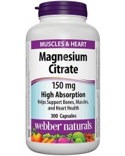 Magnesium Citrate, 150 mg, 300 капсули, Webber Naturals