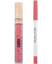Makeup Revolution Комплект за устни Earth - Гланц и молив, 3 ml + 1 g
