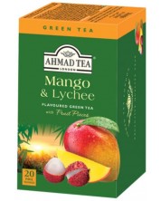 Mango & Lychee Зелен чай, 20 пакетчета, Ahmad Tea -1