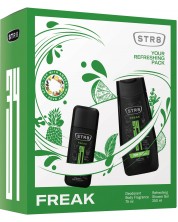 STR8 Freak Комплект - Натурален спрей и Душ гел, 75 + 250 ml -1