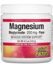 Magnesium Bisglycinate Pure, 200 mg, 120 g, Natural Factors -1