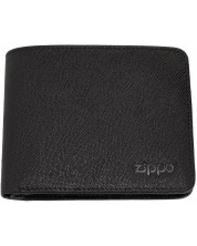 Мъжки портфейл Zippo Saffiano Zipper - RFID защита, черен -1