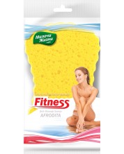 Масажна гъба за тяло Мелочи Жизни - Fitness Afrodita, 1 брой, жълта -1