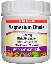 Magnesium Citrate High Absorption, 300 mg, 200 g, Webber Naturals