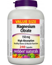 Magnesium Citrate, 150 mg, 240 капсули, Webber Naturals