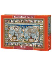 Пъзел Castorland от 2000 части - Карта на света от 1639 г. -1