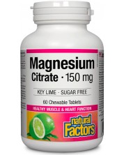 Magnesium Citrate, 150 mg, 60 дъвчащи таблетки, Natural Factors -1